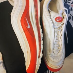 Nike White and Red Sneakers